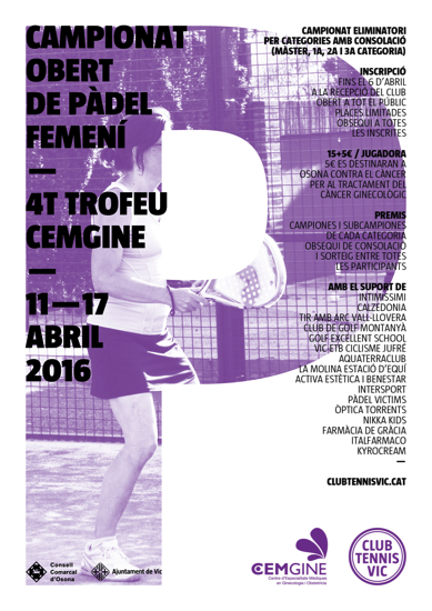 4rt Trofeu Cemgine de Pàdel femeni