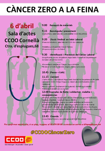 Cartell Jornada CANCER ZERO A LA FEINA
