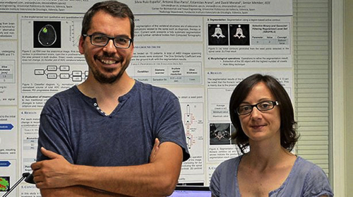 Els investigadors, David Moratal i Silvia Ruiz, del CBIT. (Enrique Mezquita)
